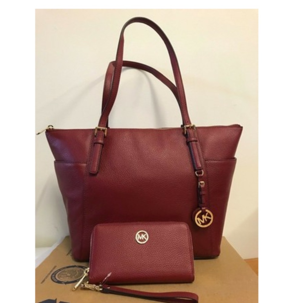 Michael Kors Shoulder Bag Top Zip Wallet Leather